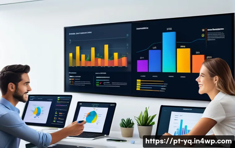 음성 인터페이스와 데이터 시각화의 결합 - A modern Brazilian office environment with diverse professionals interacting naturally using voice c...