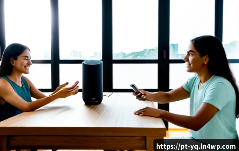 Home 17 음성 인터페이스 설계에서의 혁신적 접근법 - Photorealistic Brazilian product design team testing an innovative voice interface in a bright São P...